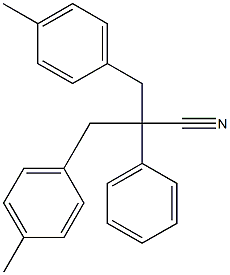 2-(p-Methylbenzyl)-2-phenyl-3-(p-tolyl)propiononitrile Struktur