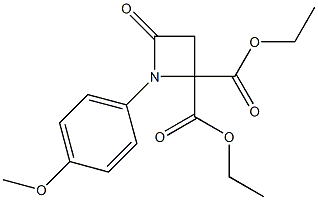 1-(4-Methoxyphenyl)-2-oxoazetidine-4,4-dicarboxylic acid diethyl ester Struktur