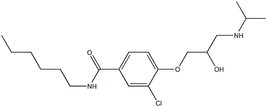 1-[4-[Hexylcarbamoyl]-2-chlorophenoxy]-3-[isopropylamino]-2-propanol Struktur