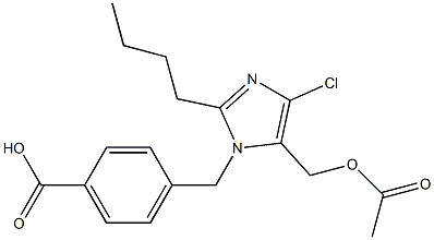 4-(2-Butyl-5-acetyloxymethyl-4-chloro-1H-imidazol-1-ylmethyl)benzoic acid Struktur