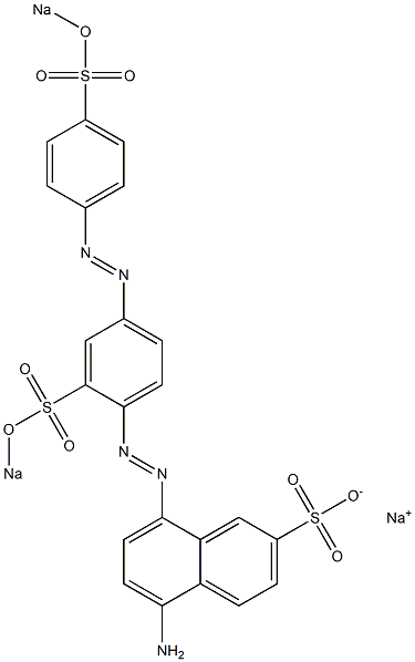 5-Amino-8-[2-(sodiooxysulfonyl)-4-[p-(sodiooxysulfonyl)phenylazo]phenylazo]-2-naphthalenesulfonic acid sodium salt Struktur