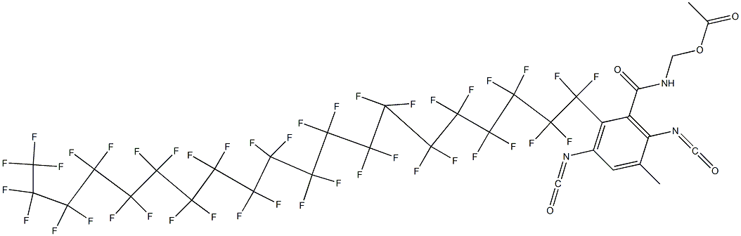 N-(Acetyloxymethyl)-2-(hentetracontafluoroicosyl)-3,6-diisocyanato-5-methylbenzamide Struktur