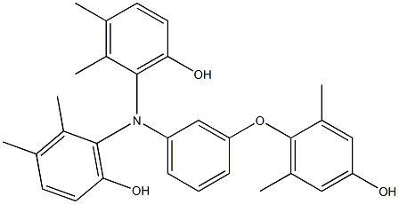 N,N-Bis(6-hydroxy-2,3-dimethylphenyl)-3-(4-hydroxy-2,6-dimethylphenoxy)benzenamine Struktur