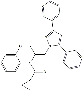 Cyclopropanecarboxylic acid [1-(3,5-diphenyl-1H-pyrazol-1-yl)-3-phenoxypropan-2-yl] ester Struktur