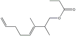 Propionic acid 2,3-dimethyl-3,7-octadienyl ester Struktur