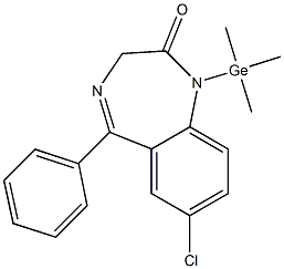 1,3-Dihydro-7-chloro-5-phenyl-1-trimethylgermyl-2H-1,4-benzodiazepin-2-one Struktur