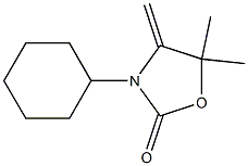 3-Cyclohexyl-4-methylene-5,5-dimethyloxazolidin-2-one Struktur