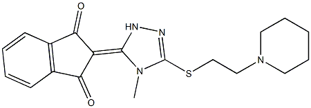 2-[3-(2-Piperidinoethyl)thio-4-methyl-1H-1,2,4-triazol-5(4H)-ylidene]indane-1,3-dione Struktur