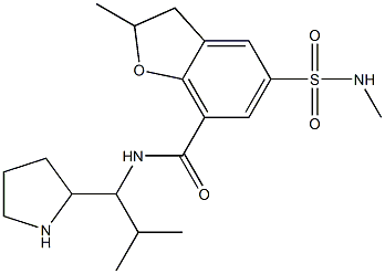 2,3-Dihydro-2-methyl-5-(methylaminosulfonyl)-N-[1-isopropyl-2-pyrrolidinylmethyl]benzofuran-7-carboxamide Struktur