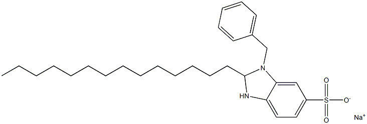 1-Benzyl-2,3-dihydro-2-tetradecyl-1H-benzimidazole-6-sulfonic acid sodium salt Struktur