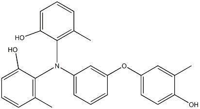 N,N-Bis(2-hydroxy-6-methylphenyl)-3-(4-hydroxy-3-methylphenoxy)benzenamine Struktur