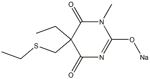 5-Ethyl-5-(ethylthiomethyl)-1-methyl-2-sodiooxy-4,6(1H,5H)-pyrimidinedione Struktur