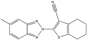 4,5,6,7-Tetrahydro-2-(5-methyl-2H-benzotriazol-2-yl)benzo[b]thiophene-3-carbonitrile Struktur