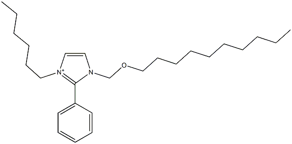 3-Hexyl-2-phenyl-1-[(decyloxy)methyl]-1H-imidazol-3-ium Struktur