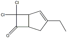 7,7-Dichloro-3-ethylbicyclo[3.2.0]hept-2-en-6-one Struktur