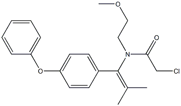 N-[1-(4-Phenoxyphenyl)-2-methyl-1-propenyl]-N-[2-methoxyethyl]-2-chloroacetamide Struktur