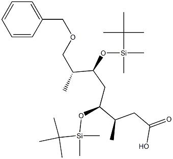 (3R,4S,6S,7R)-8-(Benzyloxy)-3,7-dimethyl-4,6-bis(tert-butyldimethylsiloxy)octanoic acid Struktur