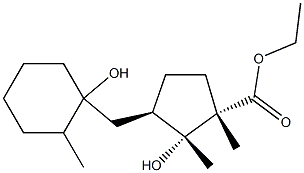 (1S,2R,3R)-2-Hydroxy-3-[(1-hydroxy-2-methylcyclohexyl)methyl]-1,2-dimethylcyclopentane-1-carboxylic acid ethyl ester Struktur