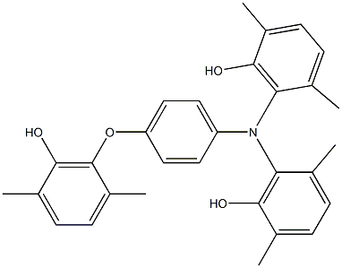 N,N-Bis(6-hydroxy-2,5-dimethylphenyl)-4-(6-hydroxy-2,5-dimethylphenoxy)benzenamine Struktur