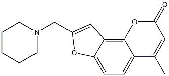 8-(Piperidinomethyl)-4-methyl-2H-furo[2,3-h][1]benzopyran-2-one Struktur