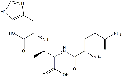 (2S,3R)-2-[(L-Glutaminyl)amino]-3-[[(1S)-2-(1H-imidazol-4-yl)-1-carboxyethyl]amino]butyric acid Struktur