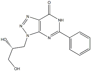 5-Phenyl-3,6-dihydro-3-[(R)-2,3-dihydroxypropyl]-7H-1,2,3-triazolo[4,5-d]pyrimidin-7-one Struktur