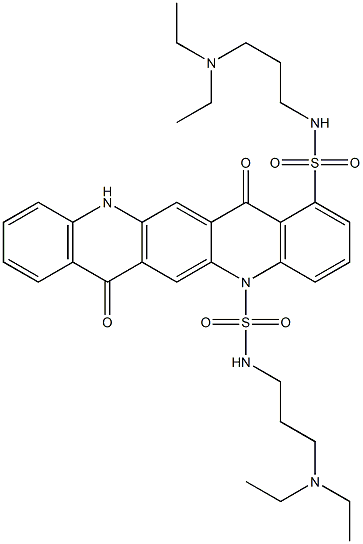 N,N'-Bis[3-(diethylamino)propyl]-5,7,12,14-tetrahydro-7,14-dioxoquino[2,3-b]acridine-1,5-disulfonamide Struktur