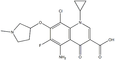 7-[(1-Methylpyrrolidin-3-yl)oxy]-5-amino-1-cyclopropyl-6-fluoro-8-chloro-1,4-dihydro-4-oxoquinoline-3-carboxylic acid Struktur