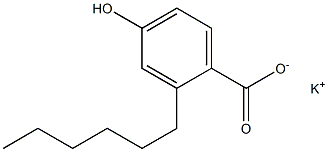 2-Hexyl-4-hydroxybenzoic acid potassium salt Struktur