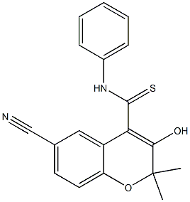 6-Cyano-3-hydroxy-N-phenyl-2,2-dimethyl-2H-1-benzopyran-4-carbothioamide Struktur