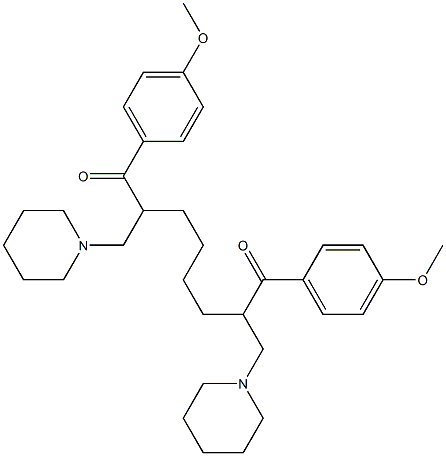 1,8-Bis(4-methoxyphenyl)-2,7-bis(piperidinomethyl)-1,8-octanedione Struktur