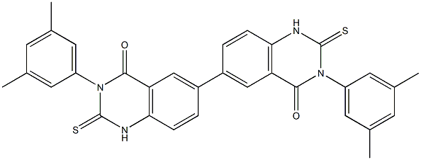 1,1',2,2'-Tetrahydro-3,3'-bis(3,5-dimethylphenyl)-2,2'-dithioxo[6,6'-biquinazoline]-4,4'(3H,3'H)-dione Struktur