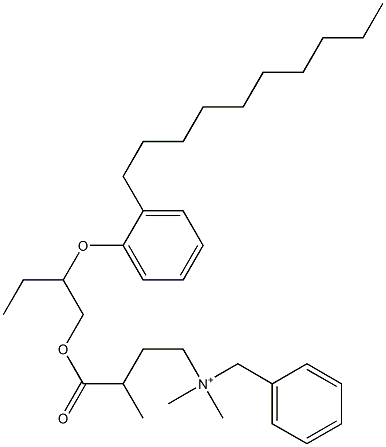 N,N-Dimethyl-N-benzyl-N-[3-[[2-(2-decylphenyloxy)butyl]oxycarbonyl]butyl]aminium Struktur