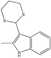 2-Methyl-3-(1,3-dithian-2-yl)-1H-indole Struktur