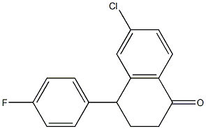 3,4-Dihydro-6-chloro-4-(4-fluorophenyl)naphthalen-1(2H)-one Struktur