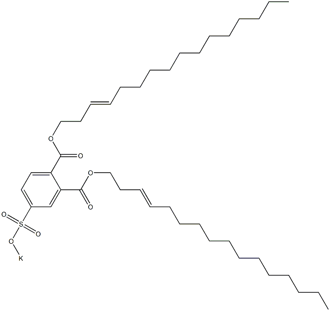 4-(Potassiosulfo)phthalic acid di(3-hexadecenyl) ester Struktur