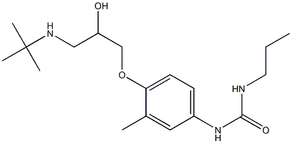 1-Propyl-3-[3-methyl-4-[2-hydroxy-3-[tert-butylamino]propoxy]phenyl]urea Struktur