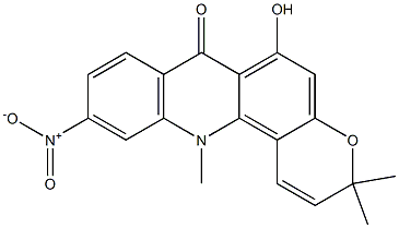 3,12-Dihydro-6-hydroxy-3,3,12-trimethyl-10-nitro-7H-pyrano[2,3-c]acridin-7-one Struktur