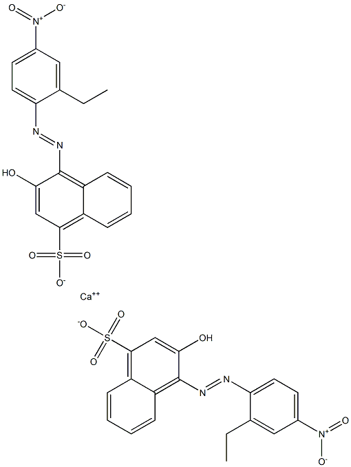 Bis[1-[(2-ethyl-4-nitrophenyl)azo]-2-hydroxy-4-naphthalenesulfonic acid]calcium salt Struktur