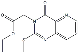 3,4-Dihydro-2-methylthio-4-oxopyrido[3,2-d]pyrimidine-3-acetic acid ethyl ester Struktur