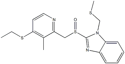 1-Methylthiomethyl-2-[(4-ethylthio-3-methyl-2-pyridinyl)methylsulfinyl]-1H-benzimidazole Struktur