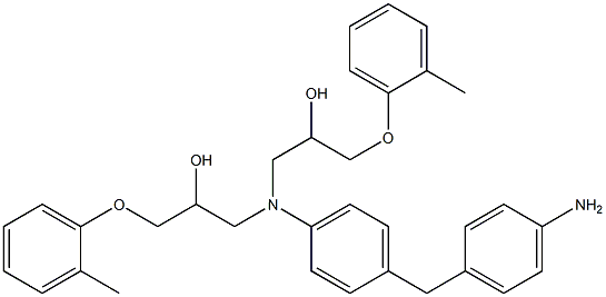 N,N-Bis[3-(2-methylphenoxy)-2-hydroxypropyl][1,1'-methylenebisbenzene]-4,4'-diamine Struktur