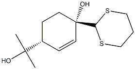 (1S,4R)-1-Hydroxy-1-(1,3-dithian-2-yl)-4-(1-hydroxy-1-methylethyl)-2-cyclohexene Struktur