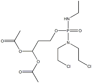 N,N-Bis(2-chloroethyl)-N'-ethyldiamidophosphoric acid 3,3-bis(acetyloxy)propyl ester Struktur