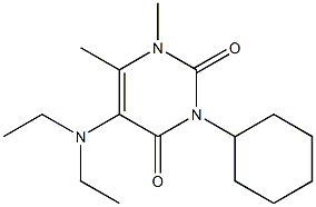 3-Cyclohexyl-5-(diethylamino)-1,6-dimethyluracil Struktur