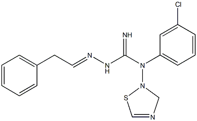 Dihydro-N-[(imino)[2-(2-phenylethylidene)hydrazino]methyl]-N-(3-chlorophenyl)-1,2,4-thiadiazol-2(3H)-amine Struktur