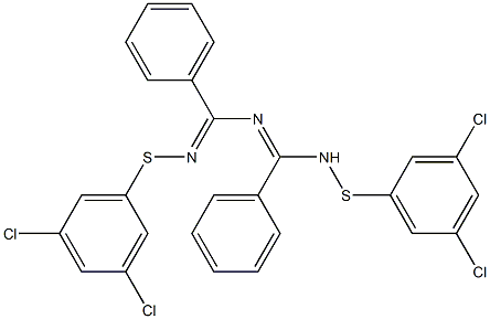 1,5-Bis[(3,5-dichlorophenyl)thio]-2,4-diphenyl-1,3,5-triaza-2,4-pentadiene Struktur