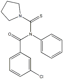 N-(3-Chlorobenzoyl)-N-phenyl-1-pyrrolidinecarbothioamide Struktur