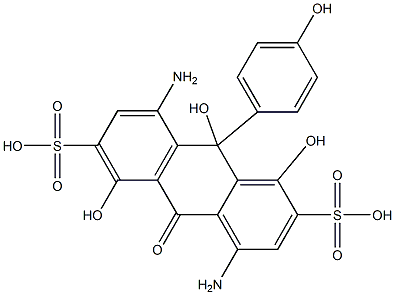 1,5-Diamino-9,10-dihydro-4,8,10-trihydroxy-10-(p-hydroxyphenyl)-9-oxo-3,7-anthracenedisulfonic acid Struktur