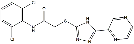 2-[[5-(Pyrazin-2-yl)-4H-1,2,4-triazol-3-yl]thio]-2',6'-dichloroacetoanilide Struktur